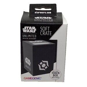Star Wars Soft Crate Token Box Black White Logo Holds 60 Card Deck Gamegenic NEW